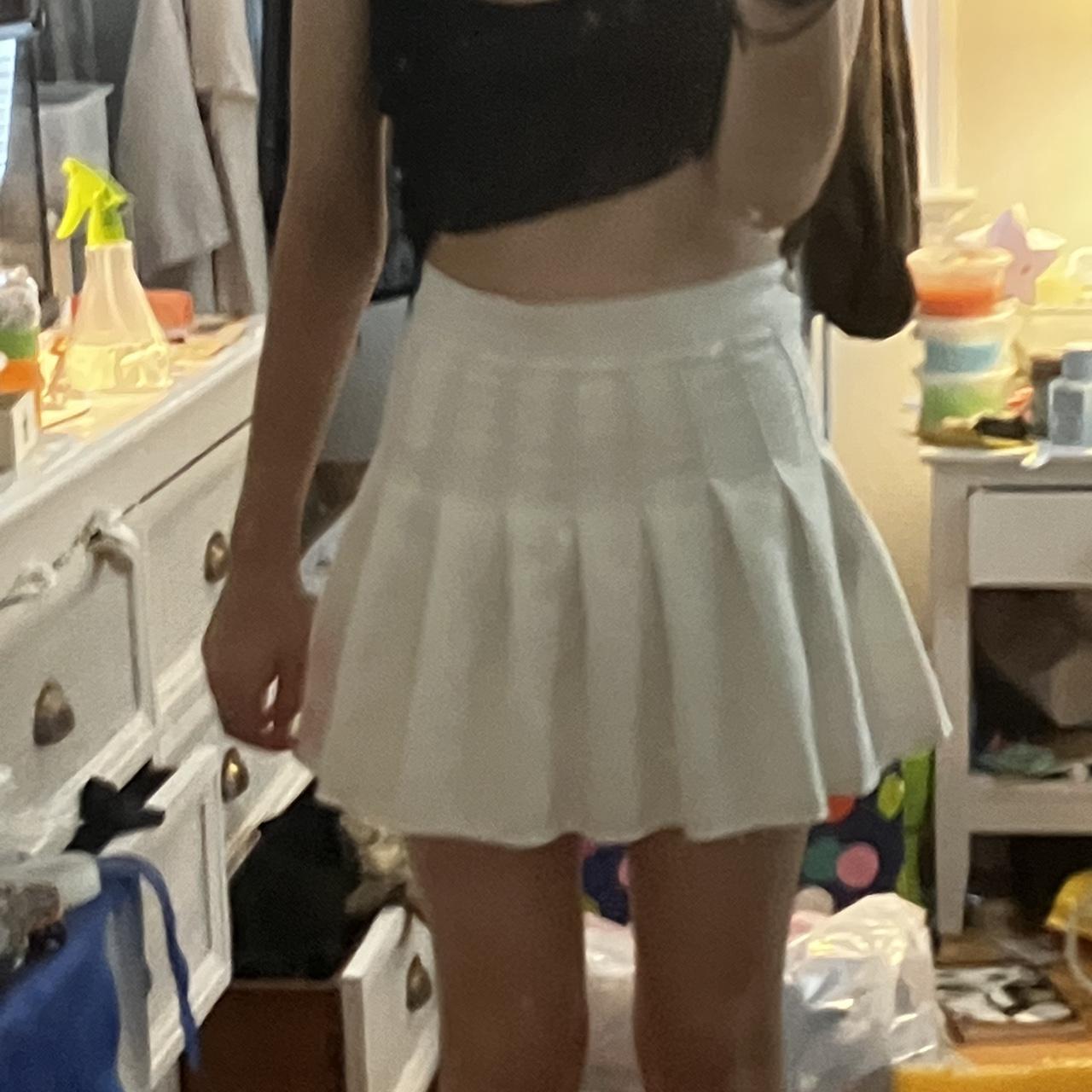 Depop white 2024 tennis skirt