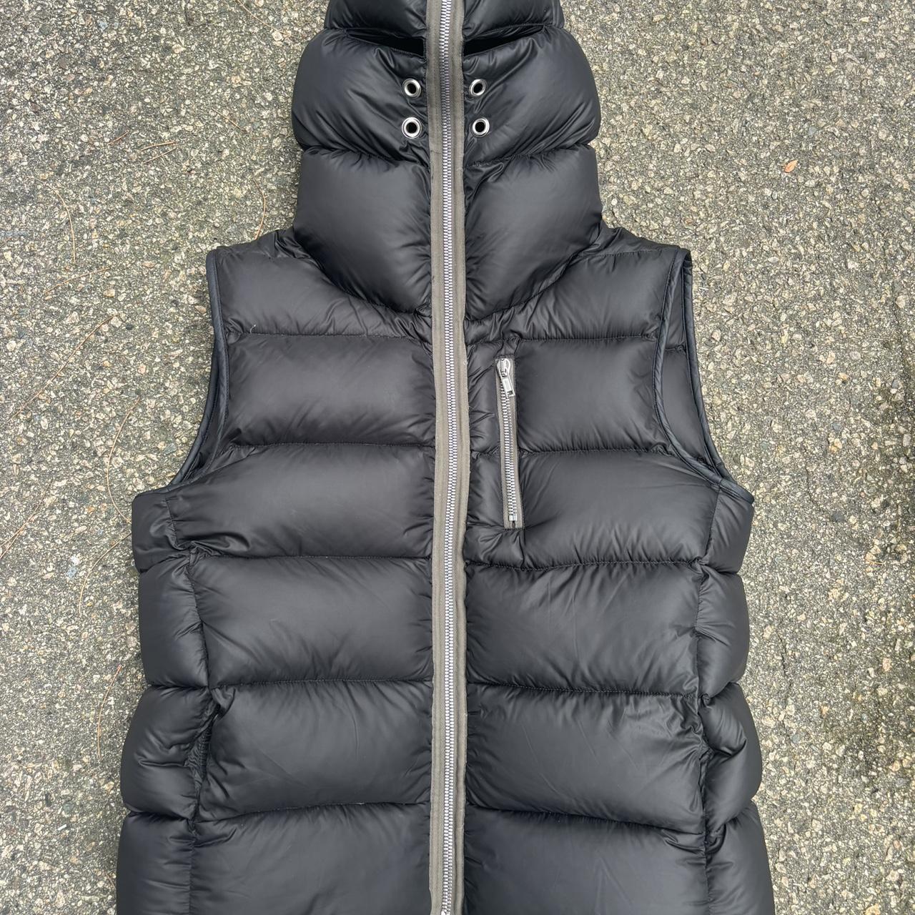 Black Rick Owens gimp puffer vest No flaws Worn... - Depop