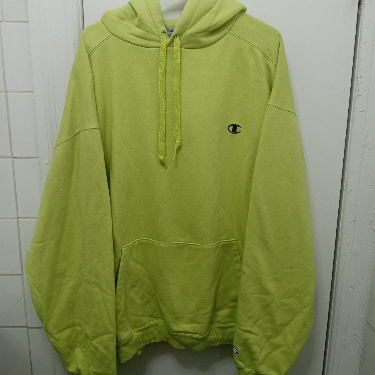 Champion neon green outlet hoodie