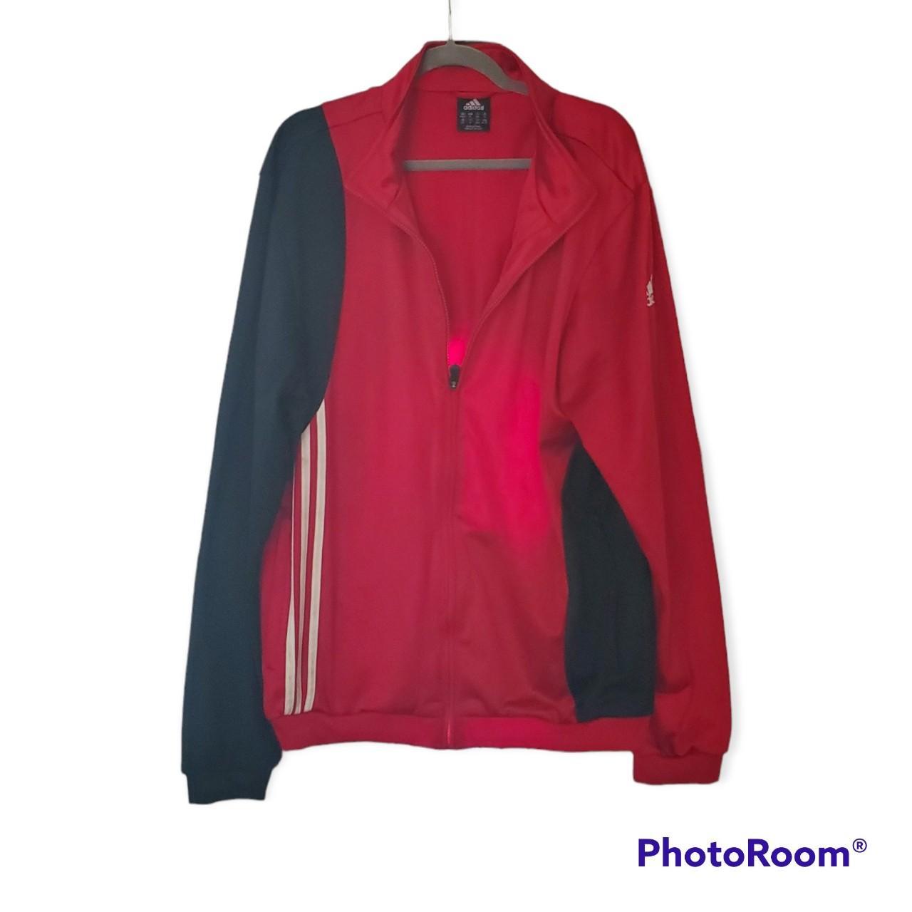 Mens Adidas track jacket zip front size XL color... Depop