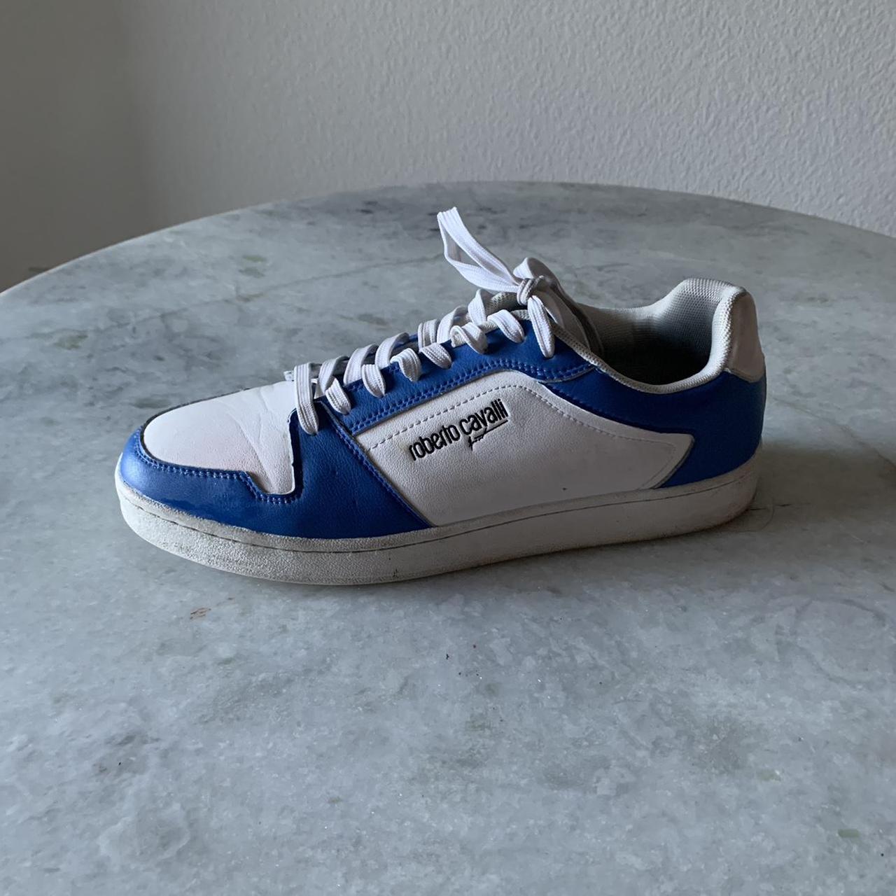 Roberto Cavalli sneakers White and blue Depop