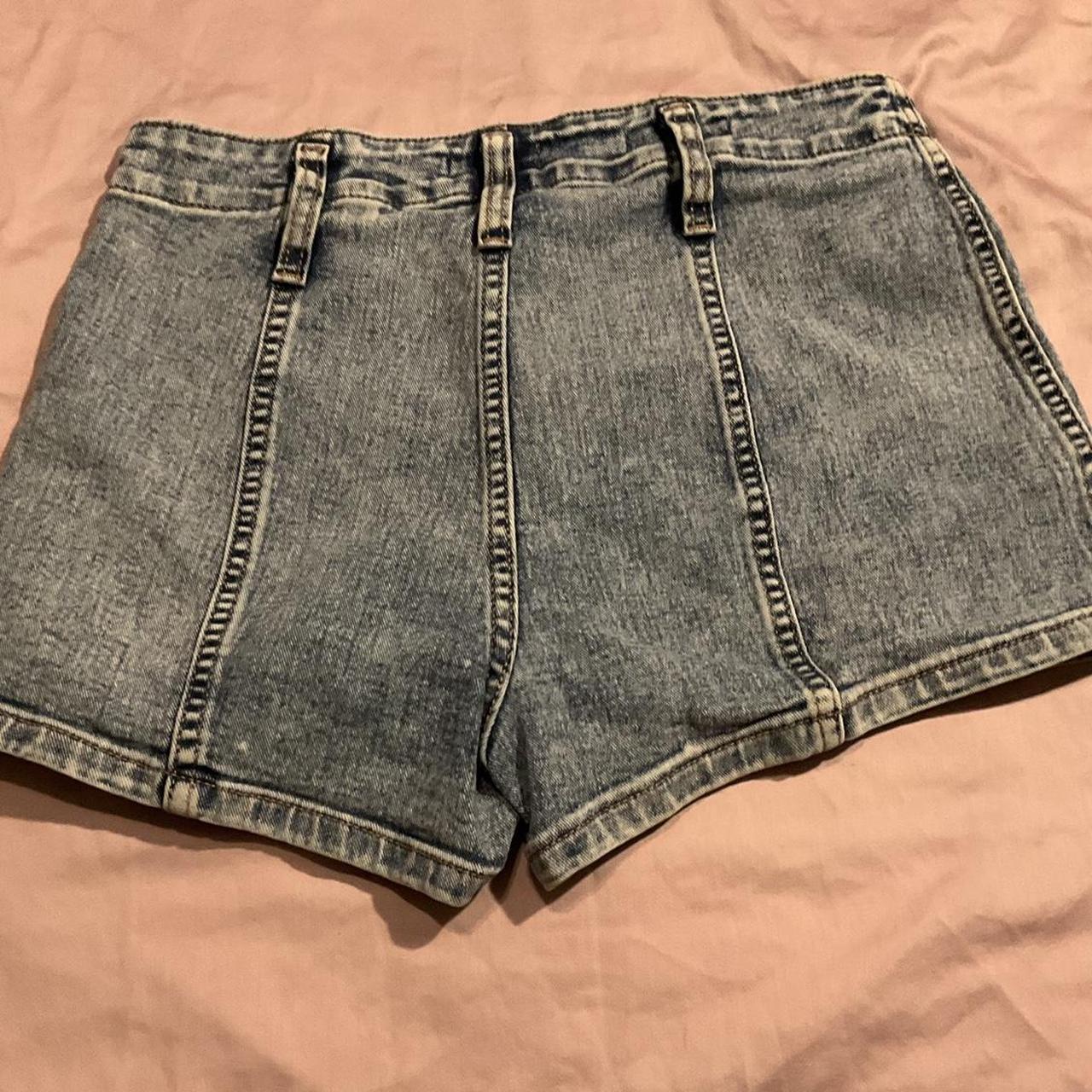 Mid rise mini denim shorts #vintage blue jean denim... - Depop