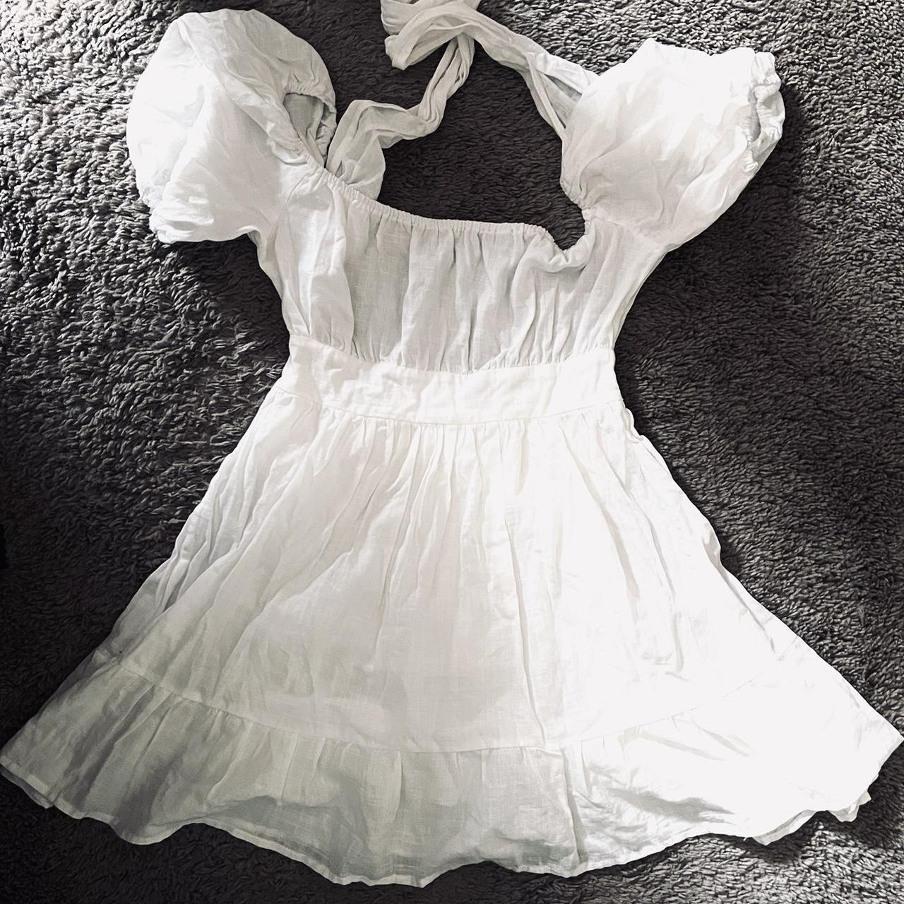 white baby doll dress. size small. im a small-medium... - Depop