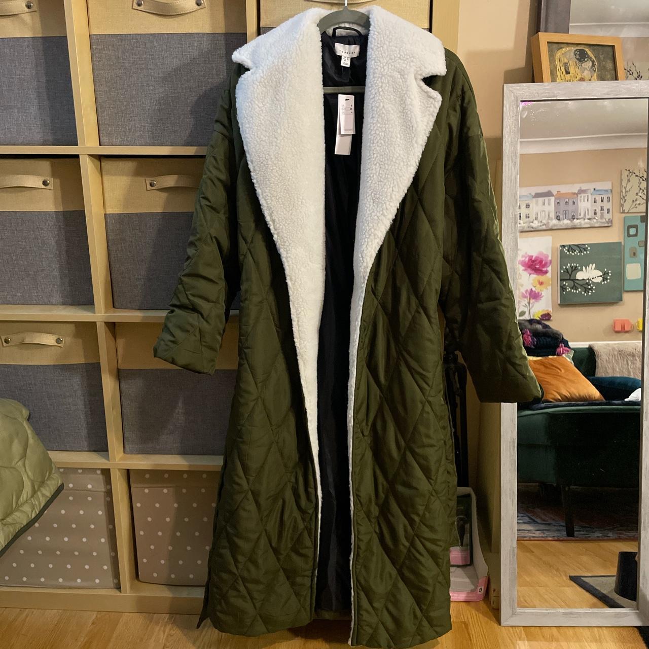 quilted maxi coat size 8 UK. Brand new never... Depop