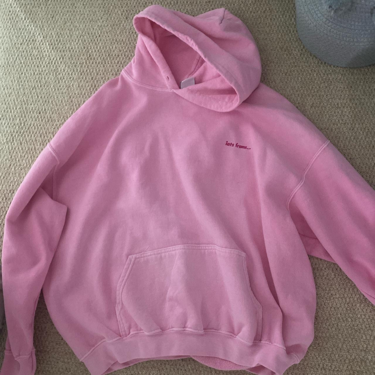 Pink Urban Outfitters iets frans hoodie. Size Medium... - Depop