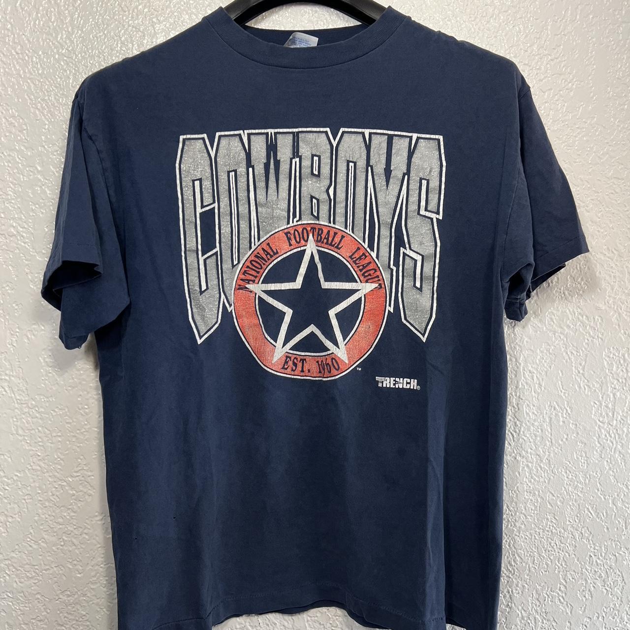 90s Dallas Cowboys Single Stitch Faded Graphic - Depop