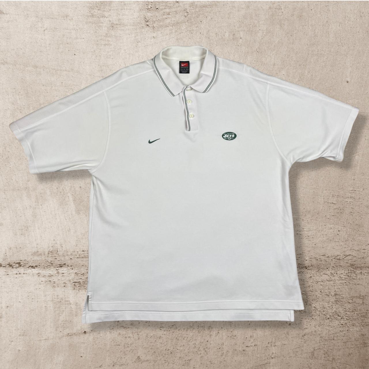 1990s/00s VINTAGE NIKE NEW YORK JETS POLO SHIRT - Depop