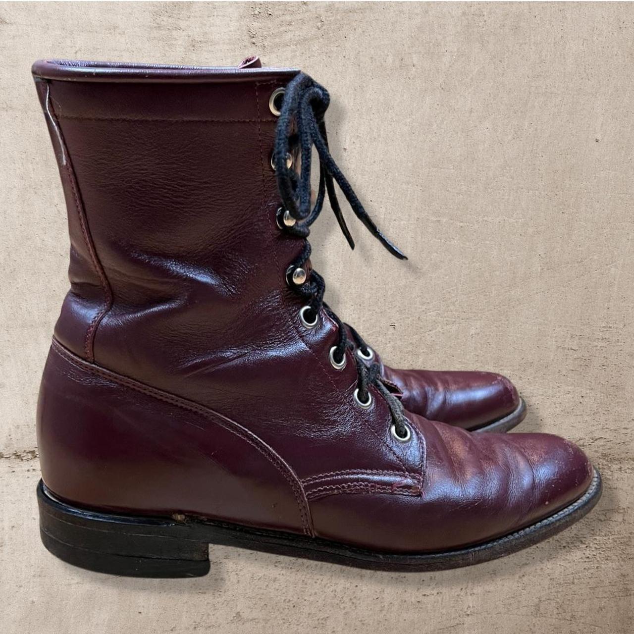 Maroon shops work boots