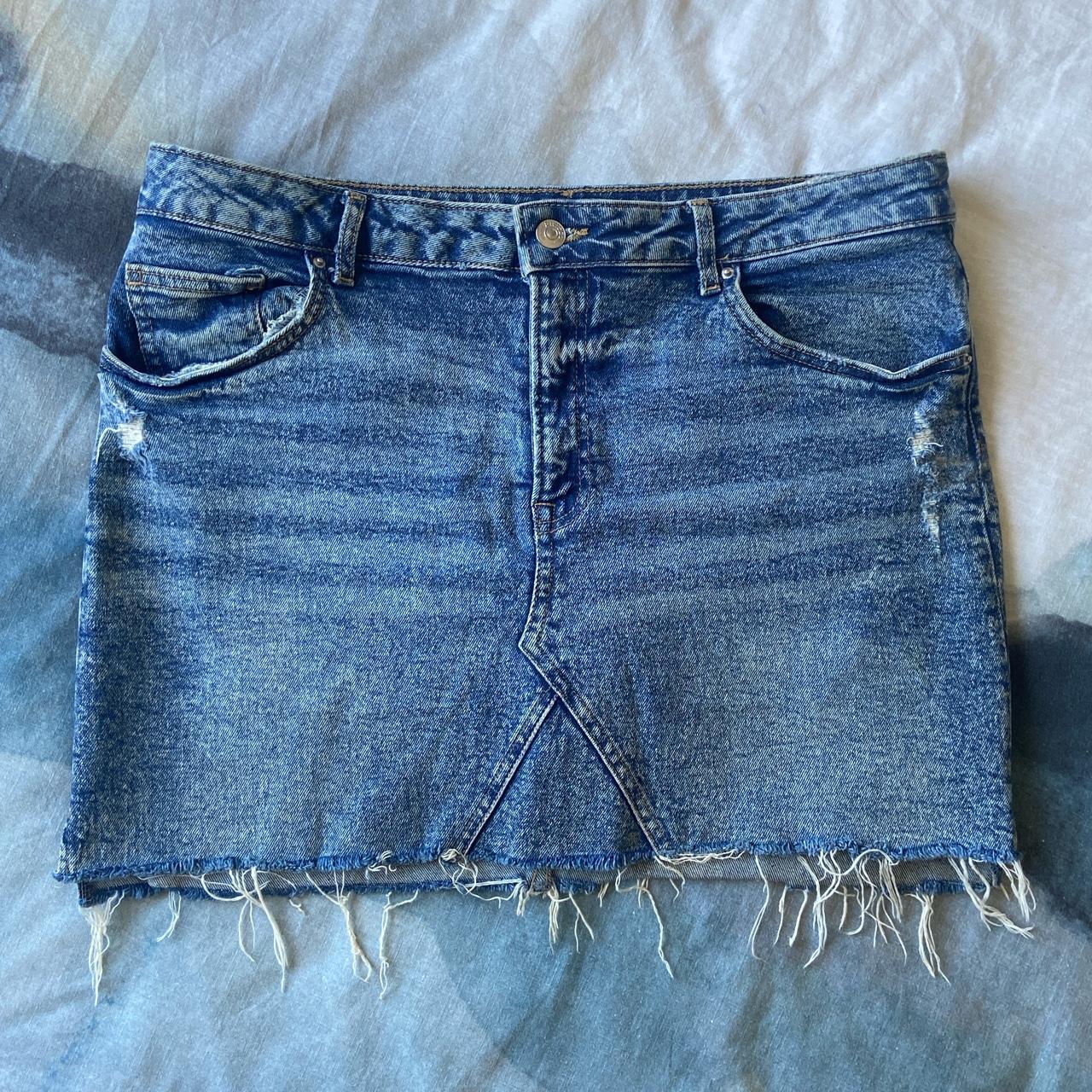 Mini denim skirt Stretchy material Mini side... - Depop