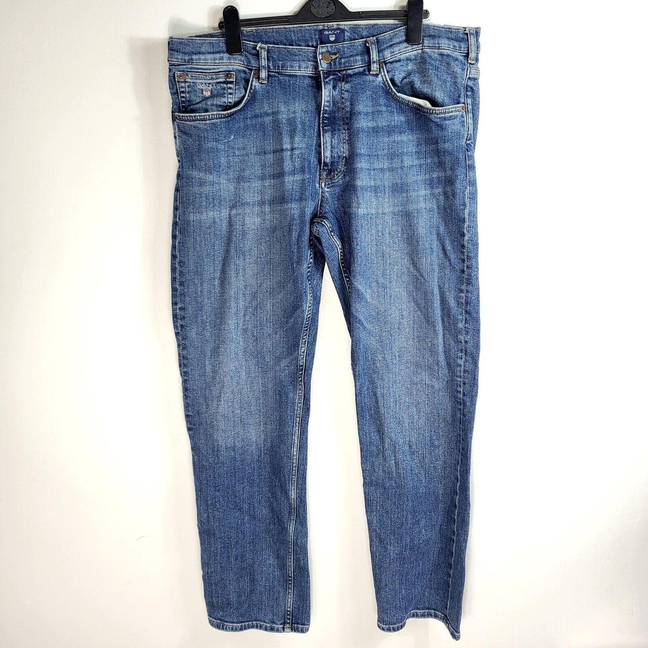 Gant Men's Regular Straight Blue Denim Jeans W38... Depop