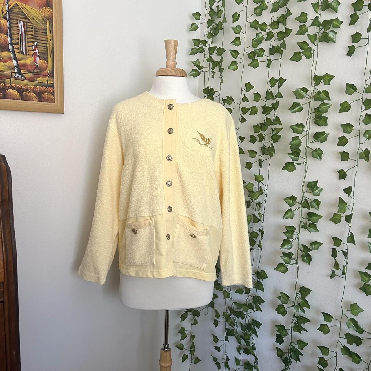 Vintage pastel yellow cardigan sweater Brand is... Depop