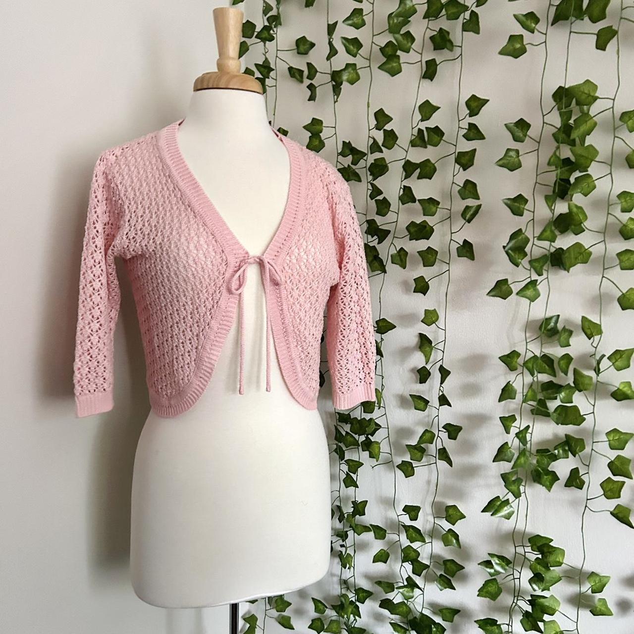 Vintage Ballet Pink Shrug Cardigan No brand or... Depop