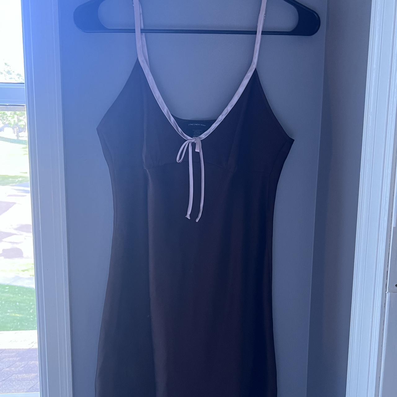 super-cute-brown-slip-dress-with-pink-bow-size-depop