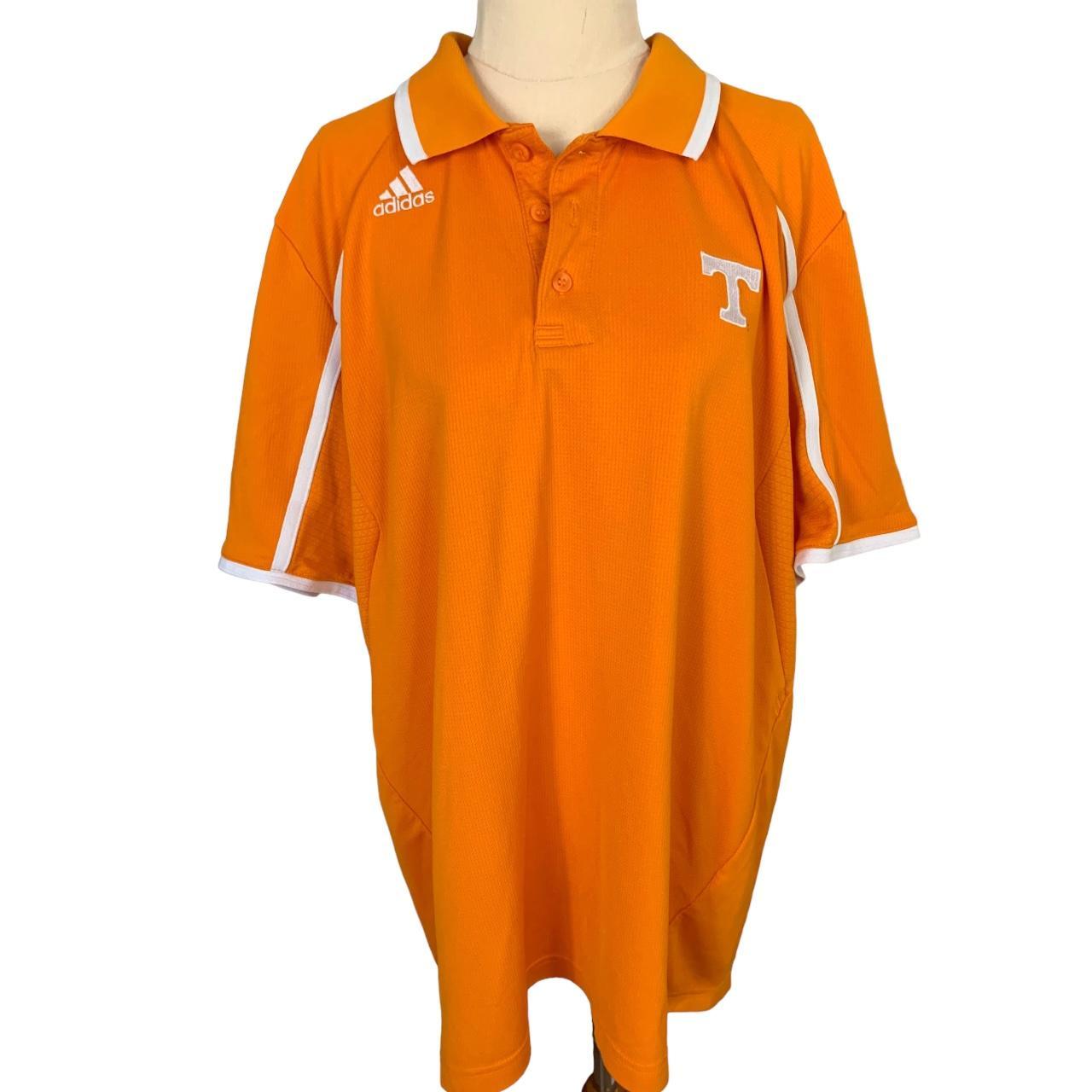 Adidas Men's White and Orange Poloshirts Depop