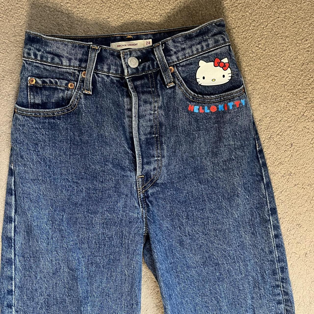 Hello kitty x Levi’s Ribcage straight w24 Inner leg... - Depop