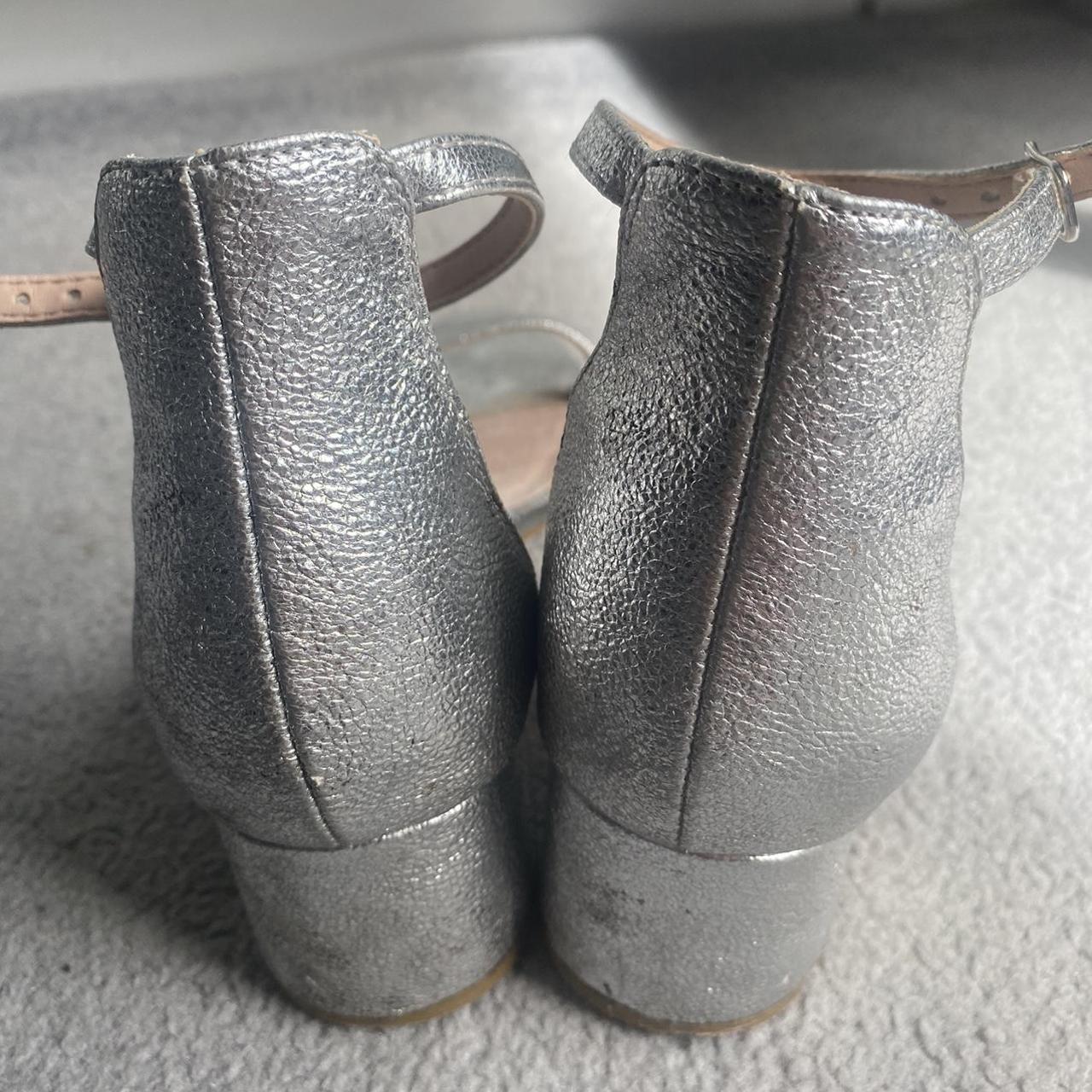 Primark Silver block heel shoes Worn - Depop