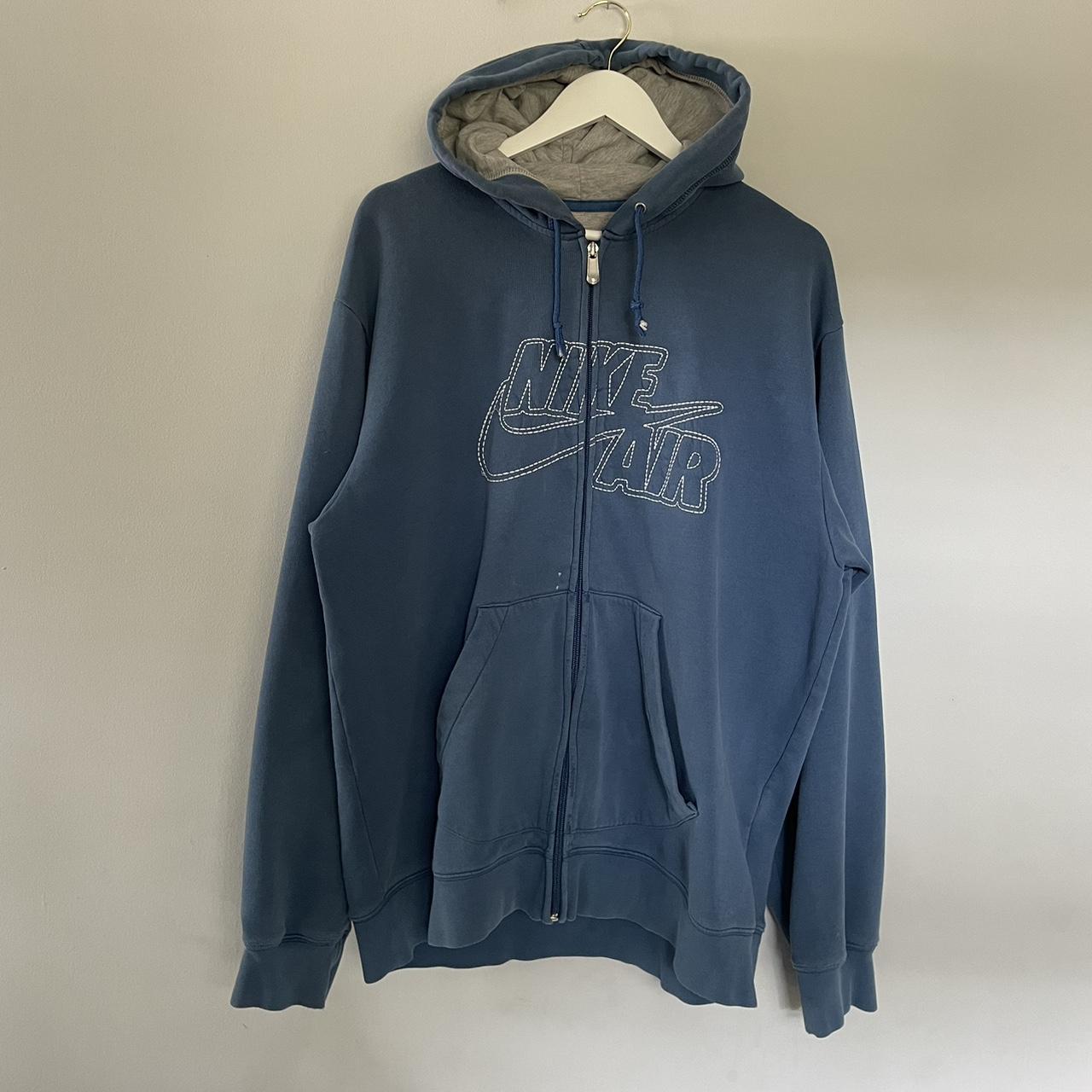 Y2K Nike Air Zip Up Hoodie Nice chain stitch logo... - Depop