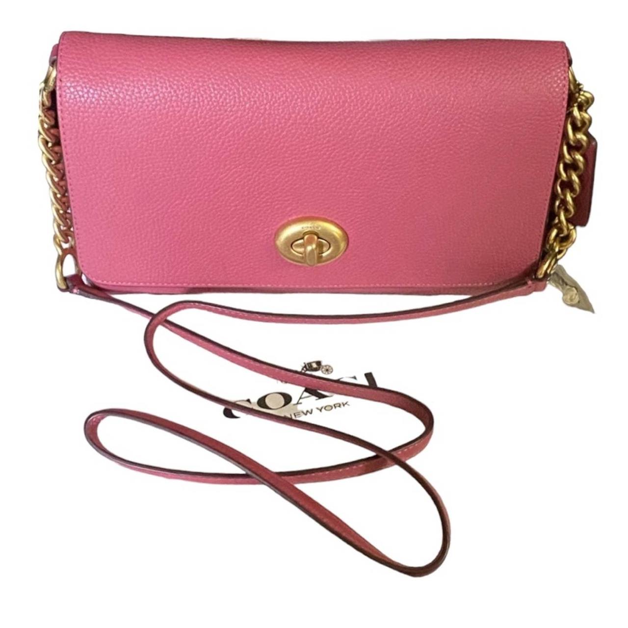 COACH Cowhide Leather Pouch Silver Buckle Clutch Pink – Brand Off Hong Kong  Online Store