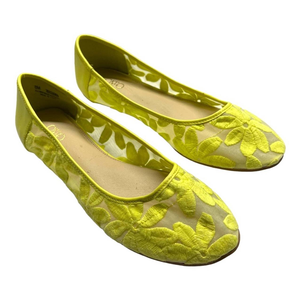 Cato Women's Yellow Ballet-shoes | Depop