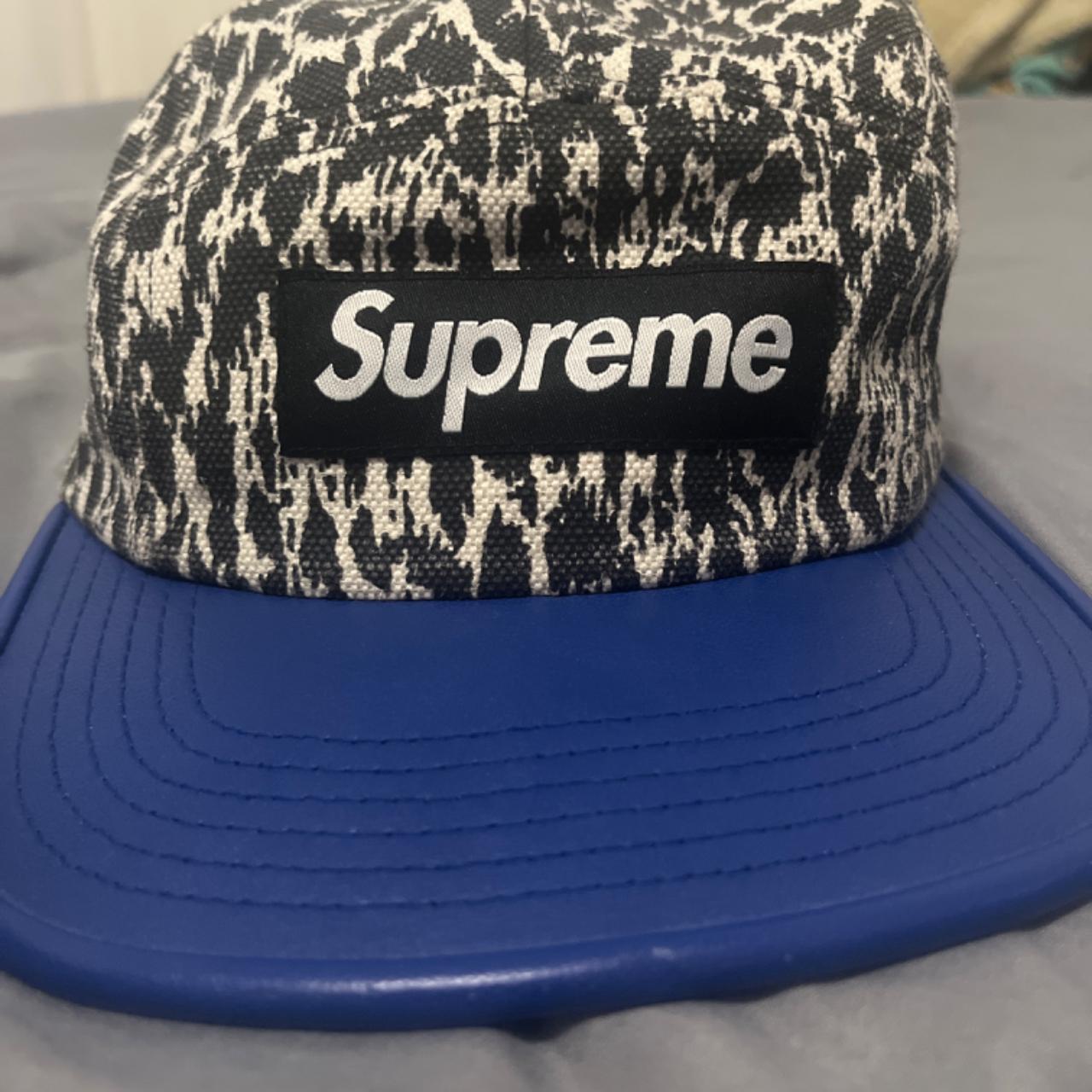 Supreme Men's Black and Blue Hat Depop