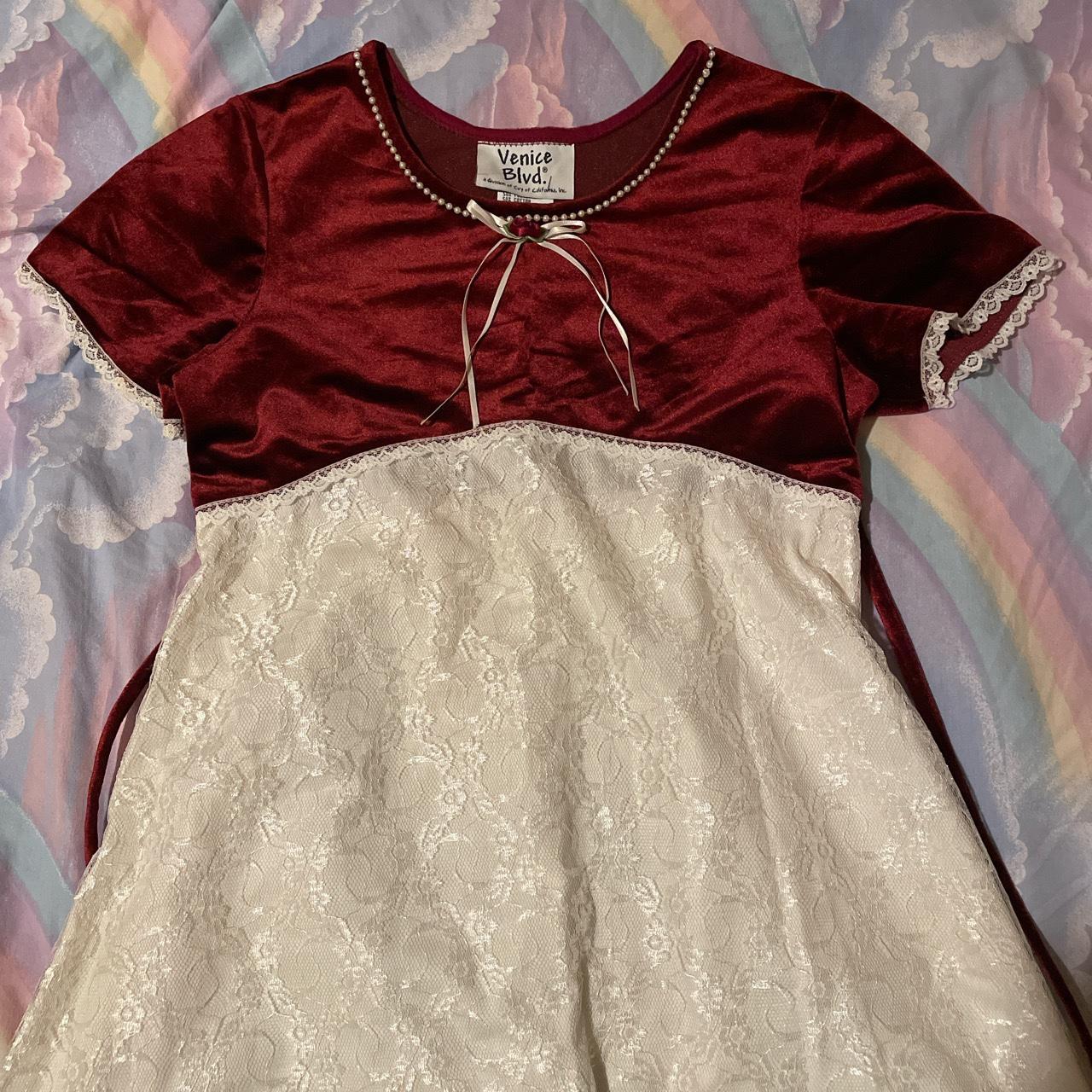 red velvet babydoll mini dress venice blvd, youth... Depop