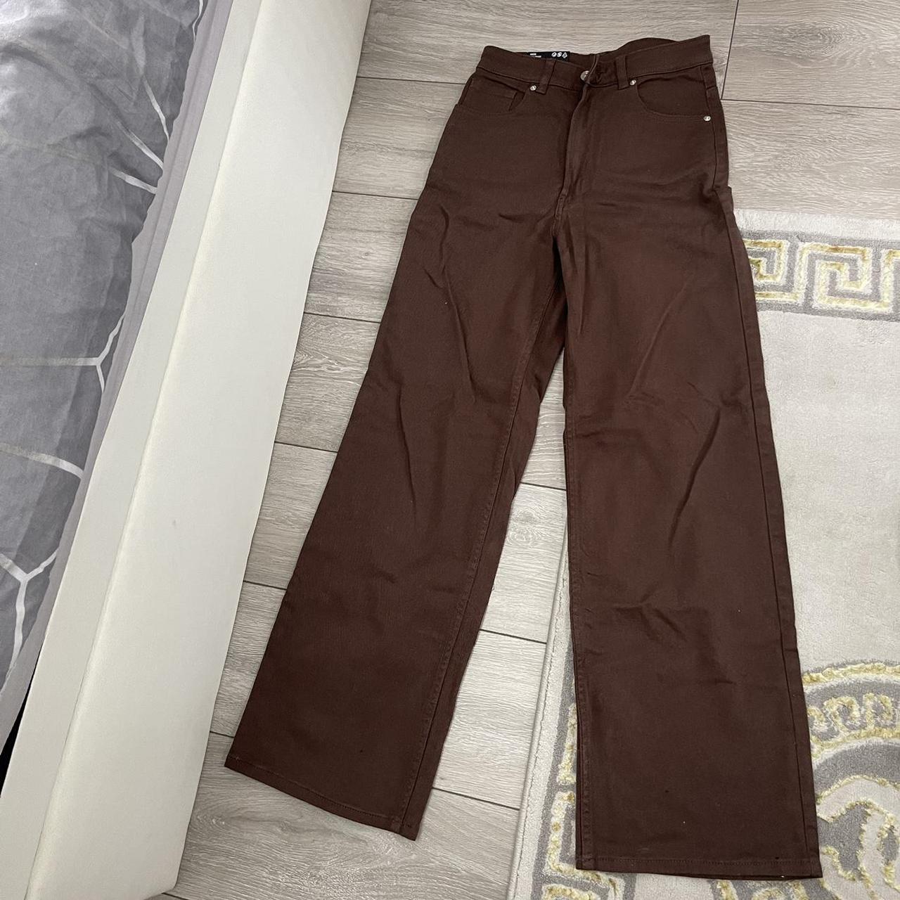 Oversized straight leg brown jeans. Will fit a size... Depop