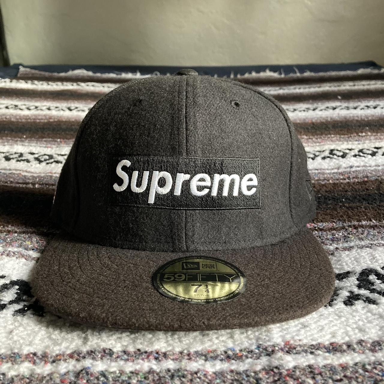 Supreme New Era Fitted Cap 7 1/4 (57.7 cm) USA... - Depop