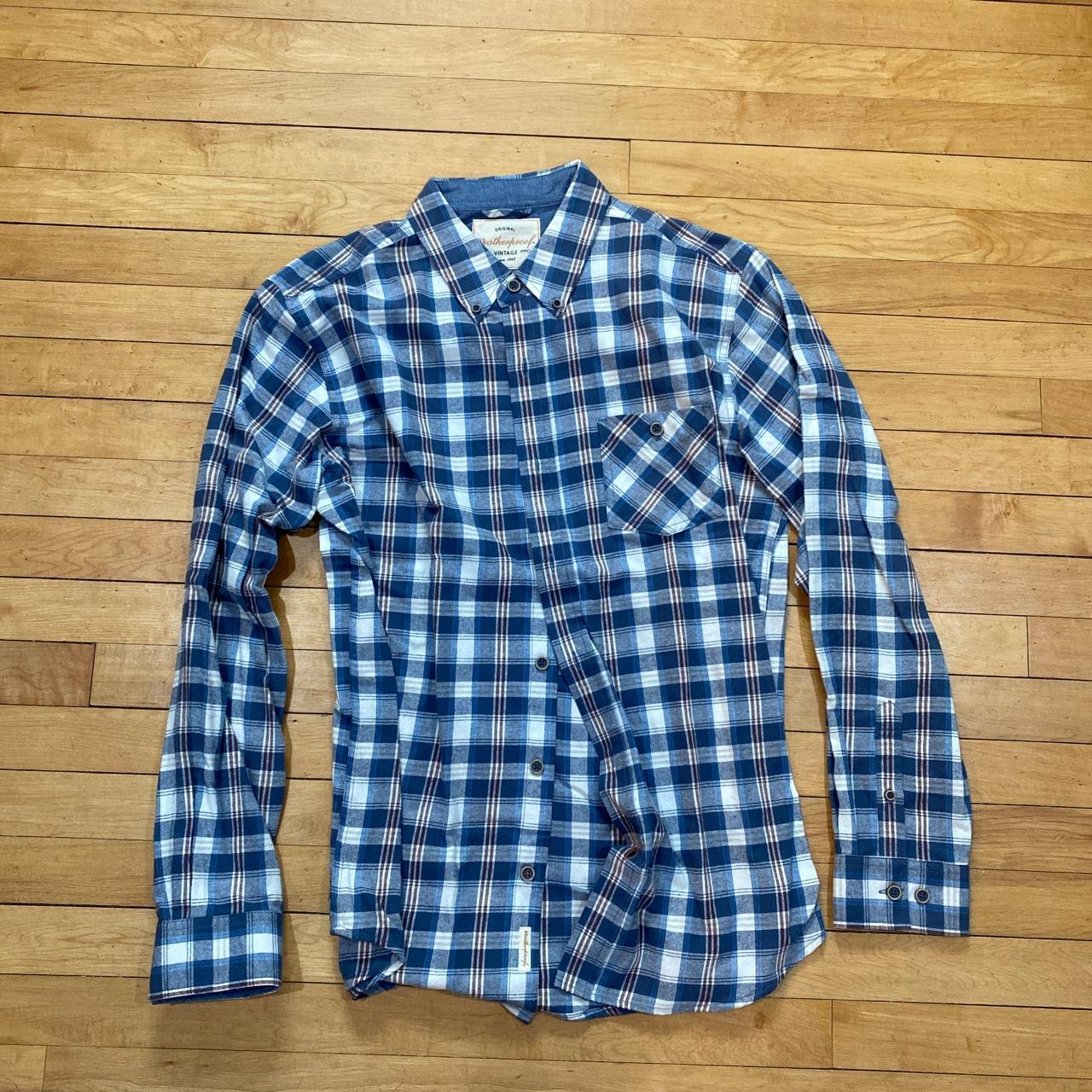 VINTAGE Flannel Shirt Adult XL Blue Plaid Back - Depop