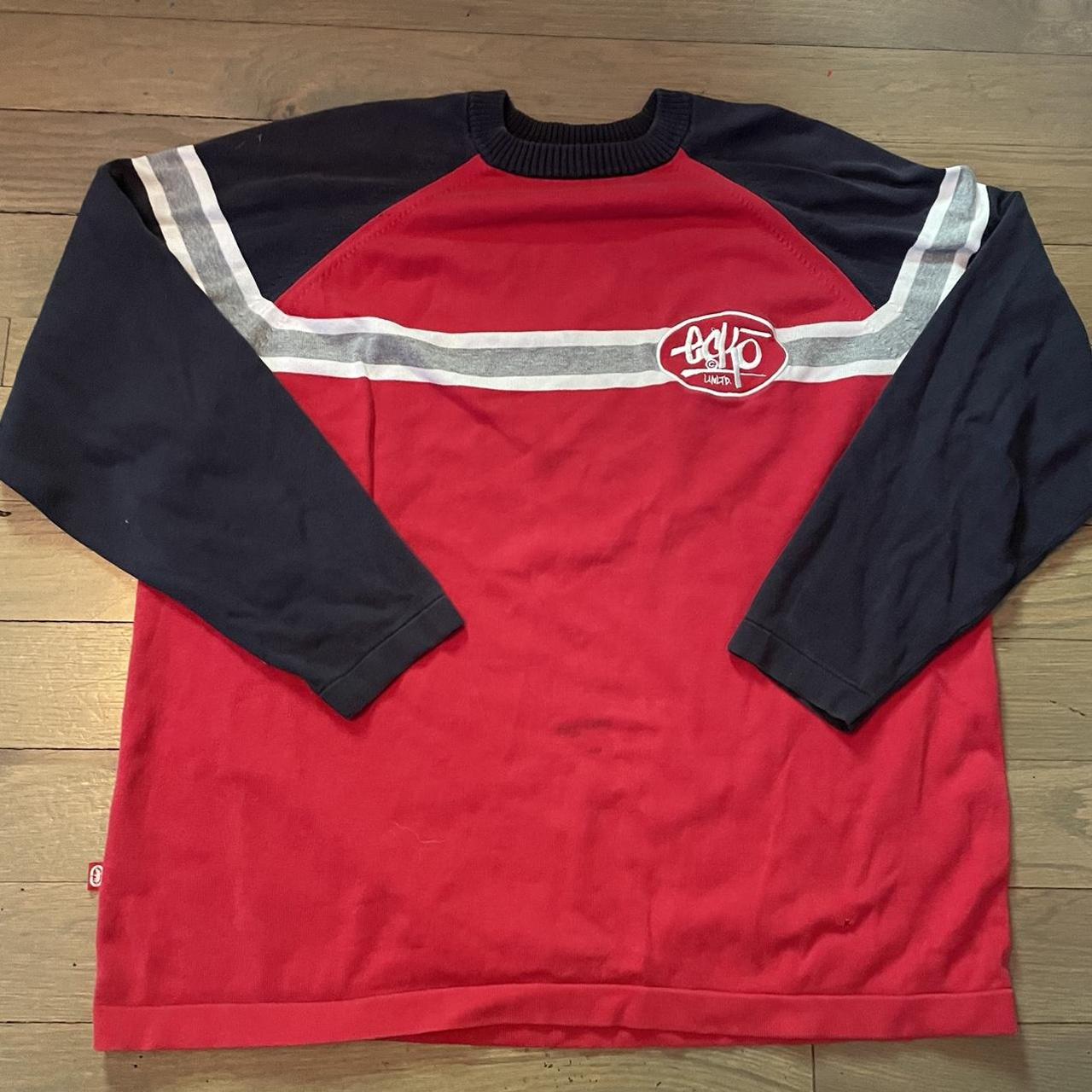 Ecko Unltd. Men's Red and Blue Sweatshirt | Depop