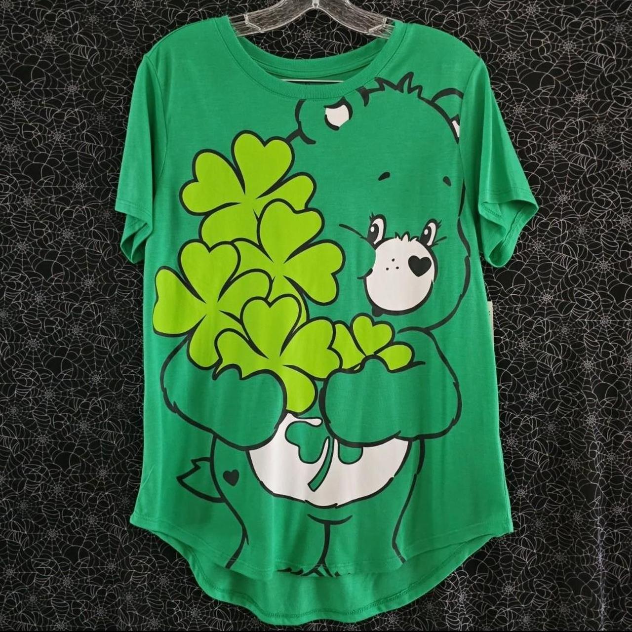 Good Luck Care Bear Four Leaf Clover Shirt New... - Depop