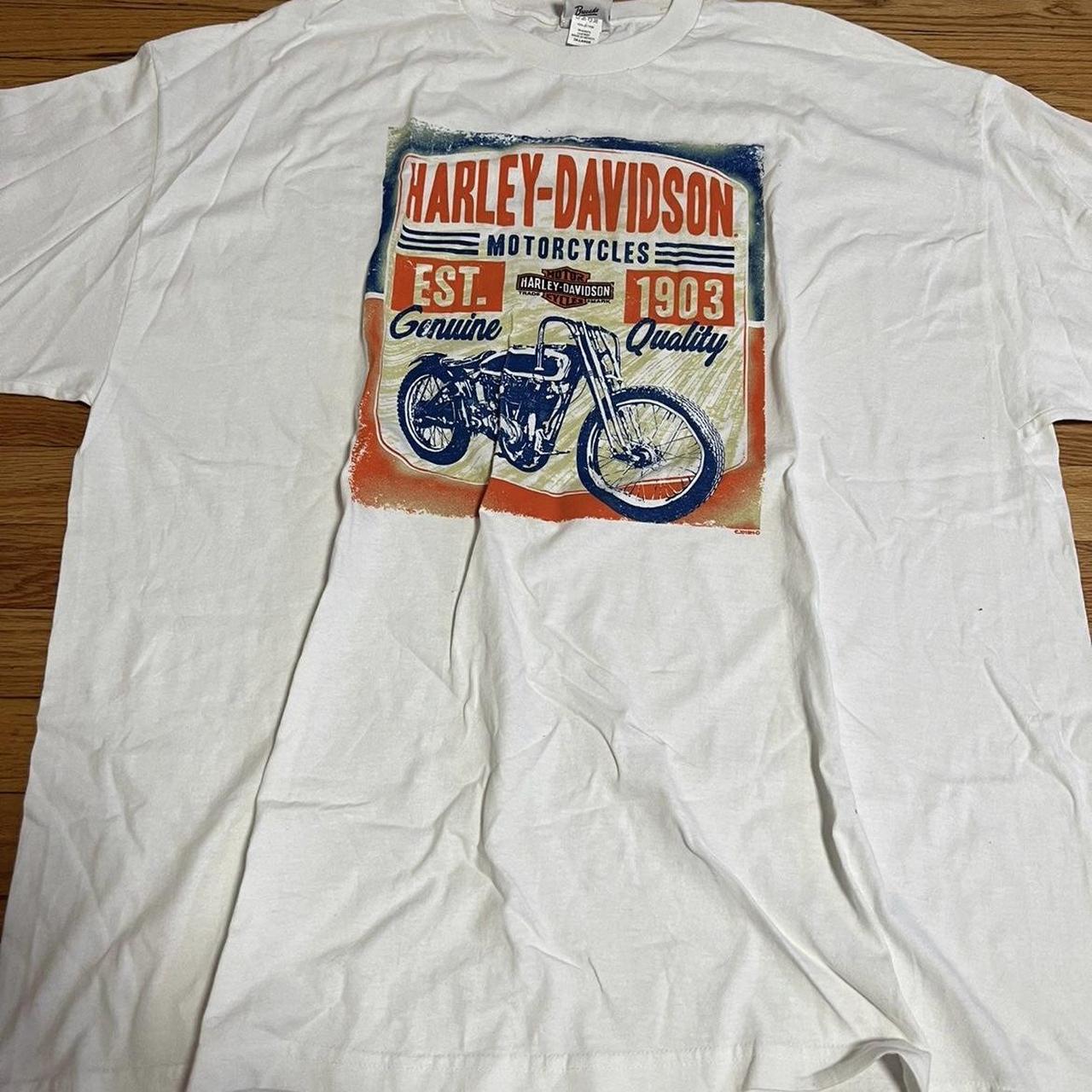 Harley Davidson Men's White T-shirt | Depop