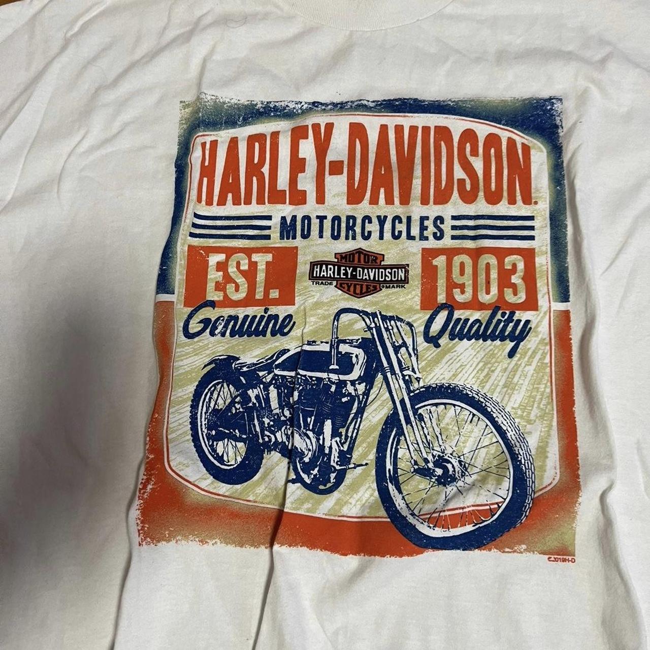 Harley Davidson Men's White T-shirt | Depop