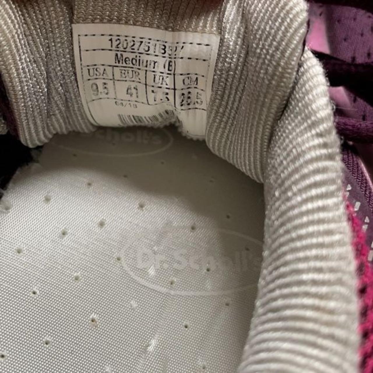 pink and purple running shoes