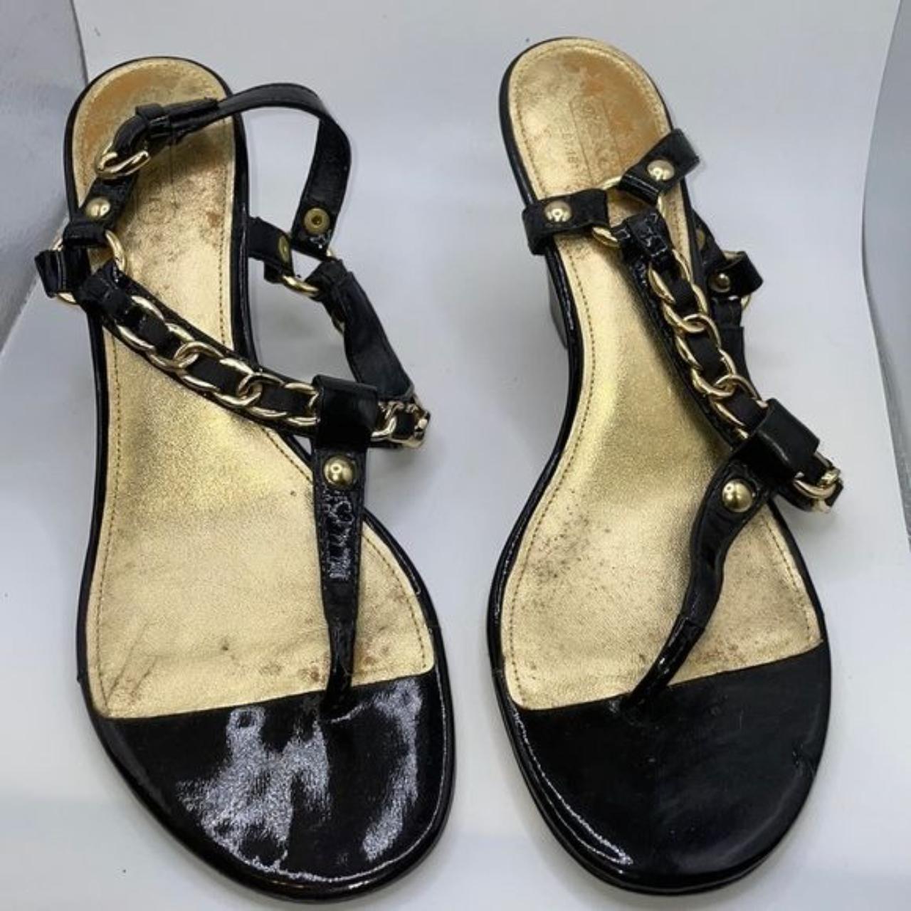 Authentic Coach Summer Sandals with wood heel wedge... - Depop