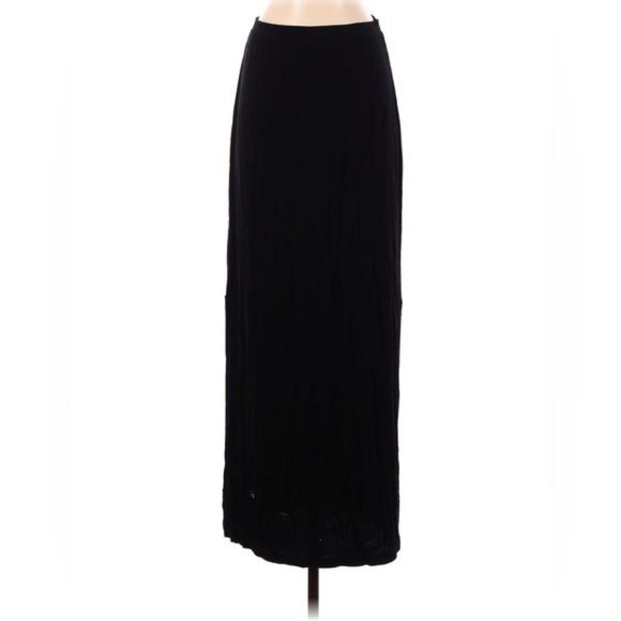 Black, lightweight maxi skirt with elastic... - Depop