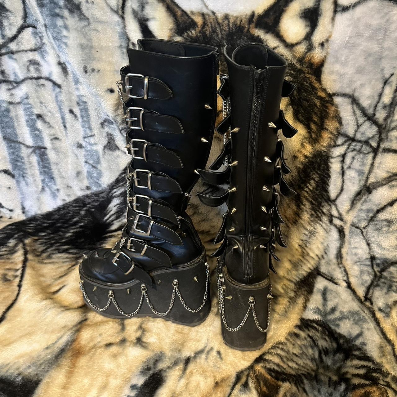 Demonia Women's Knee high Boots - Black - US 7 – … - image 3