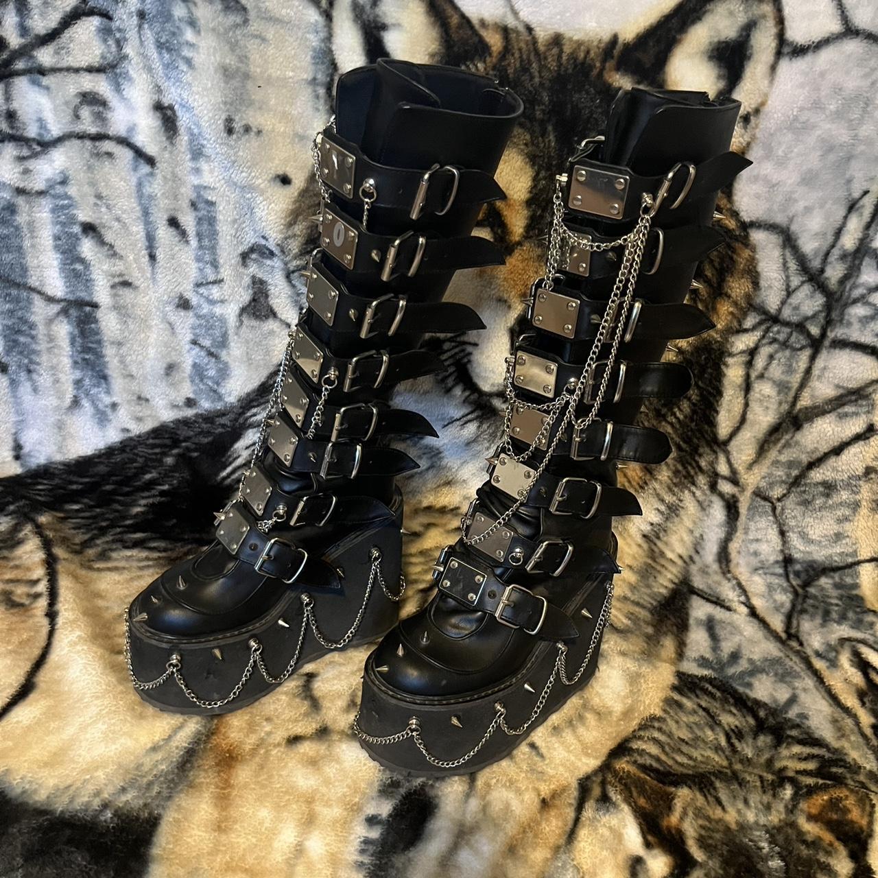 Demonia Women's Knee high Boots - Black - US 7 – … - image 2