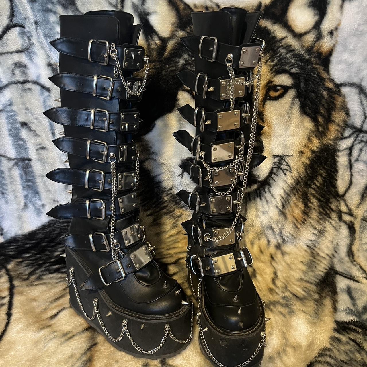 Demonia Women's Knee high Boots - Black - US 7 – … - image 1