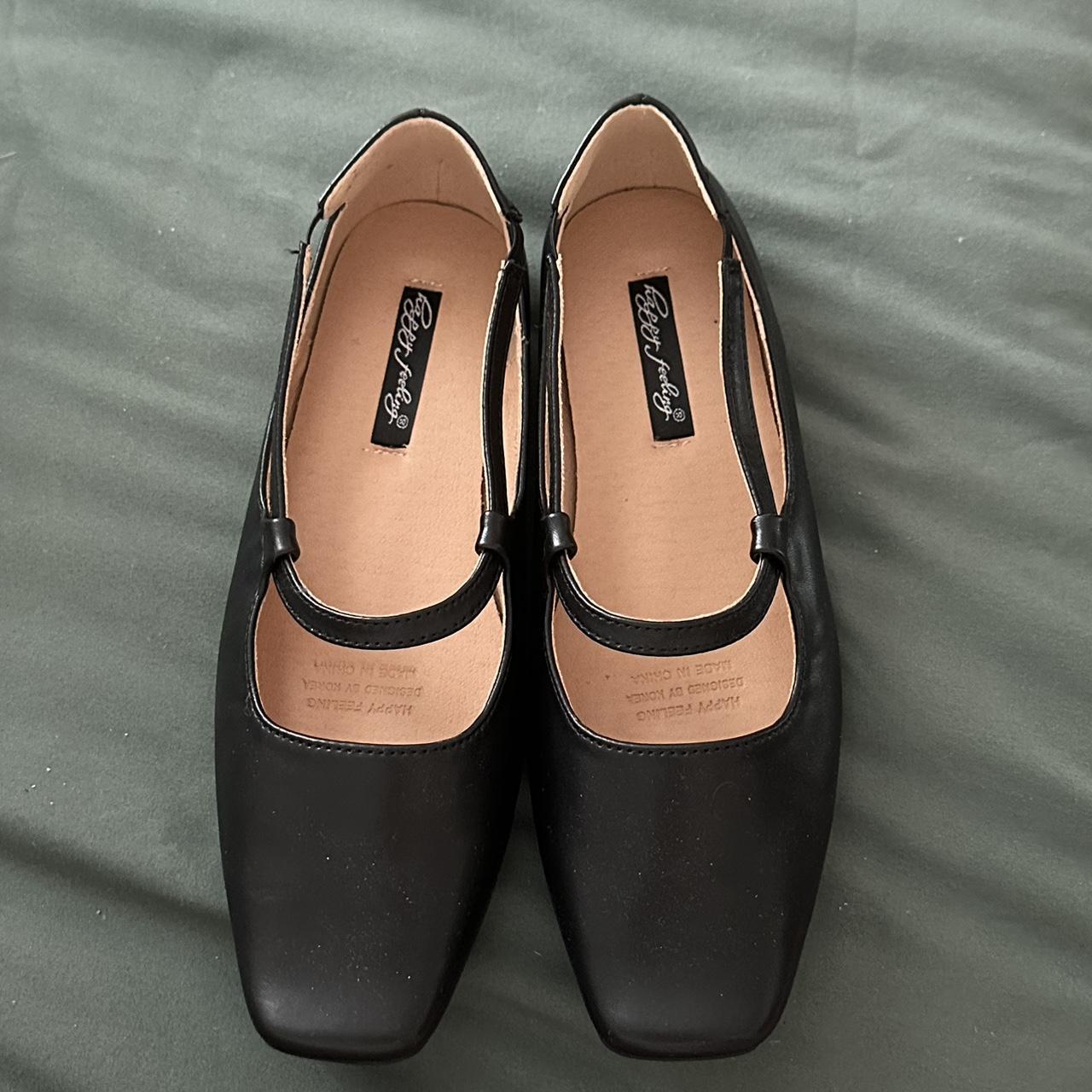 Black ballerina flats in size 35 EU (size 5 in women’s) - Depop