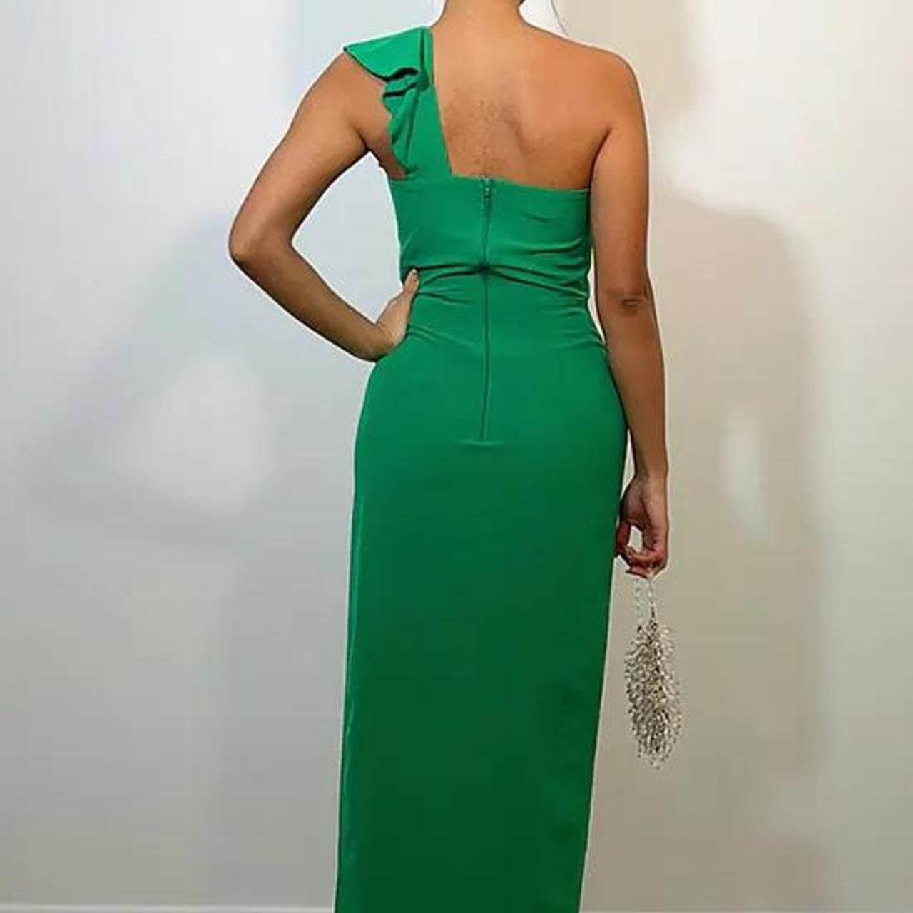 Vesper ‘Priscilla’ green one shoulder maxi... Depop