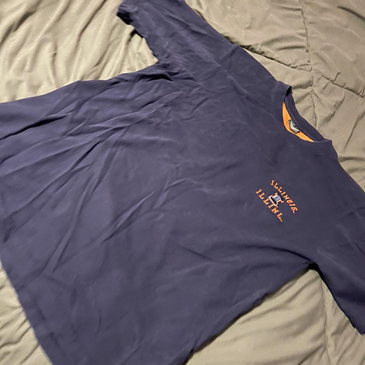 Men's Navy and Orange T-shirt | Depop