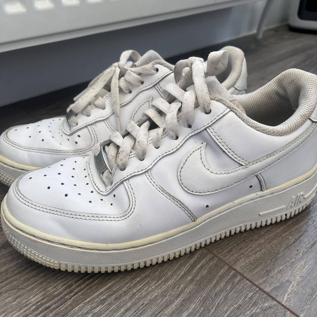 Nike air force 1 white trainers U.K. 5 Worn but... - Depop