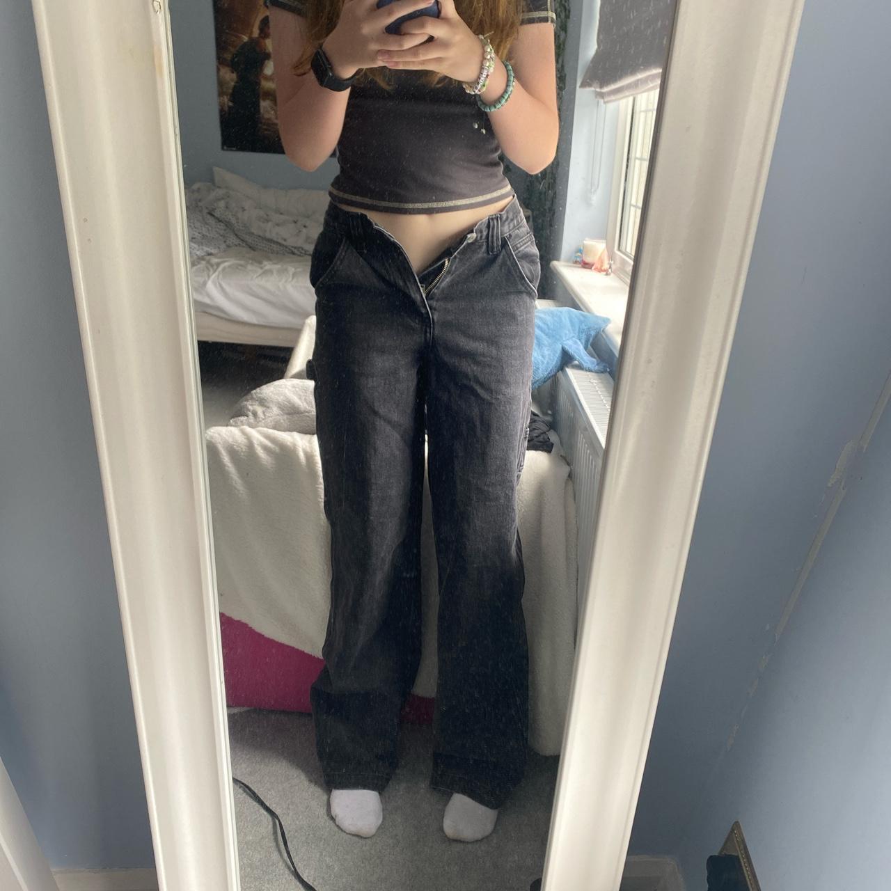 black, jean, cargo pants from brandy (Abbie cargo... Depop