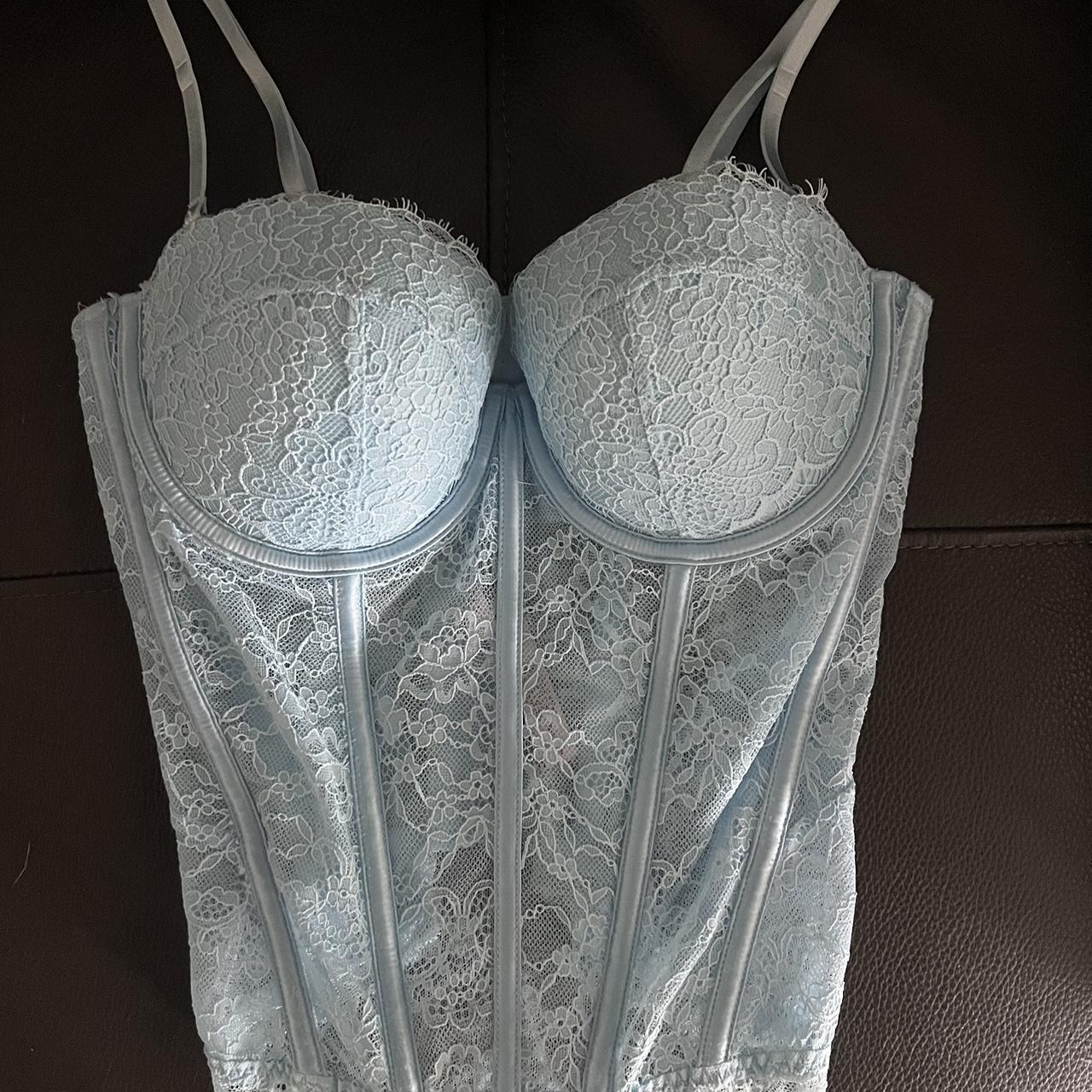 Victoria Secret light blue corset top size M, only... Depop