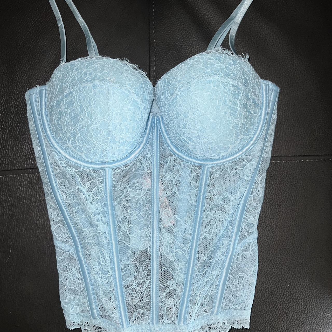 Victoria Secret Light Blue Corset Top Size M Only Depop 3792