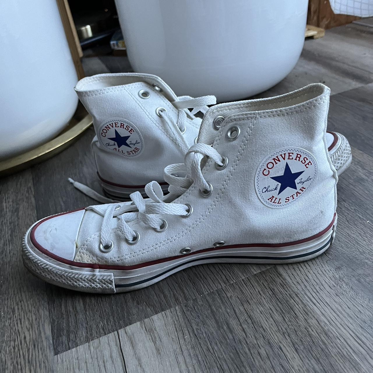 White converse Converse just are too narrow for Depop