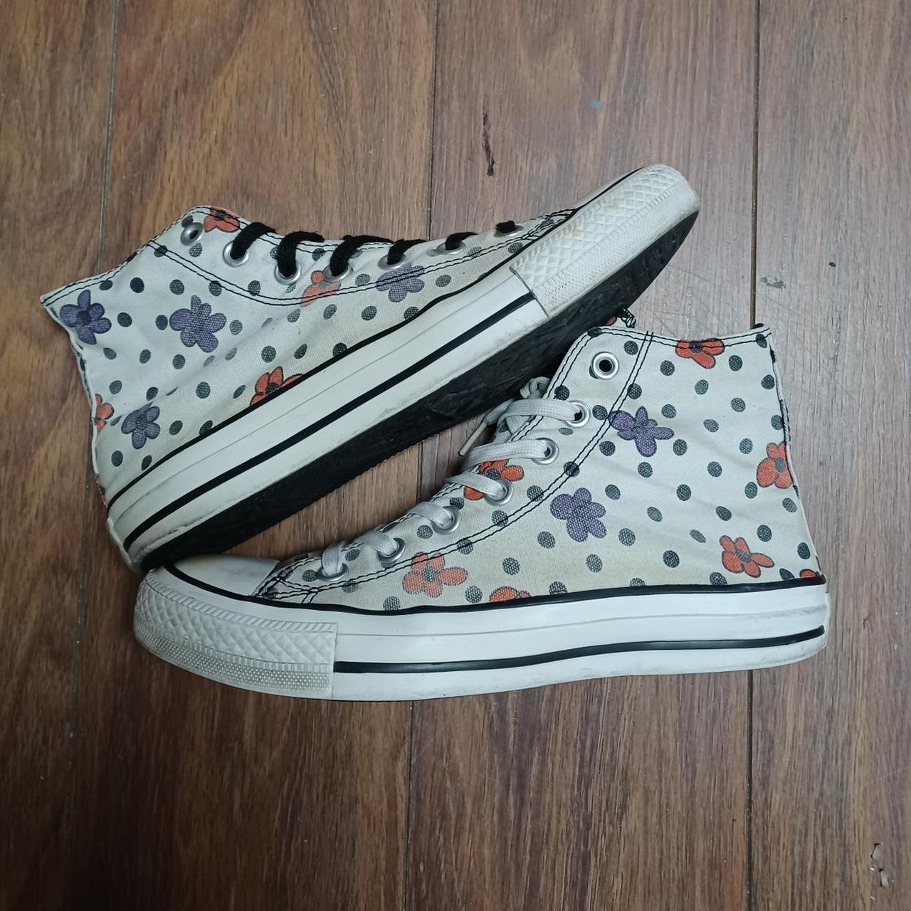 Grey floral converse hotsell