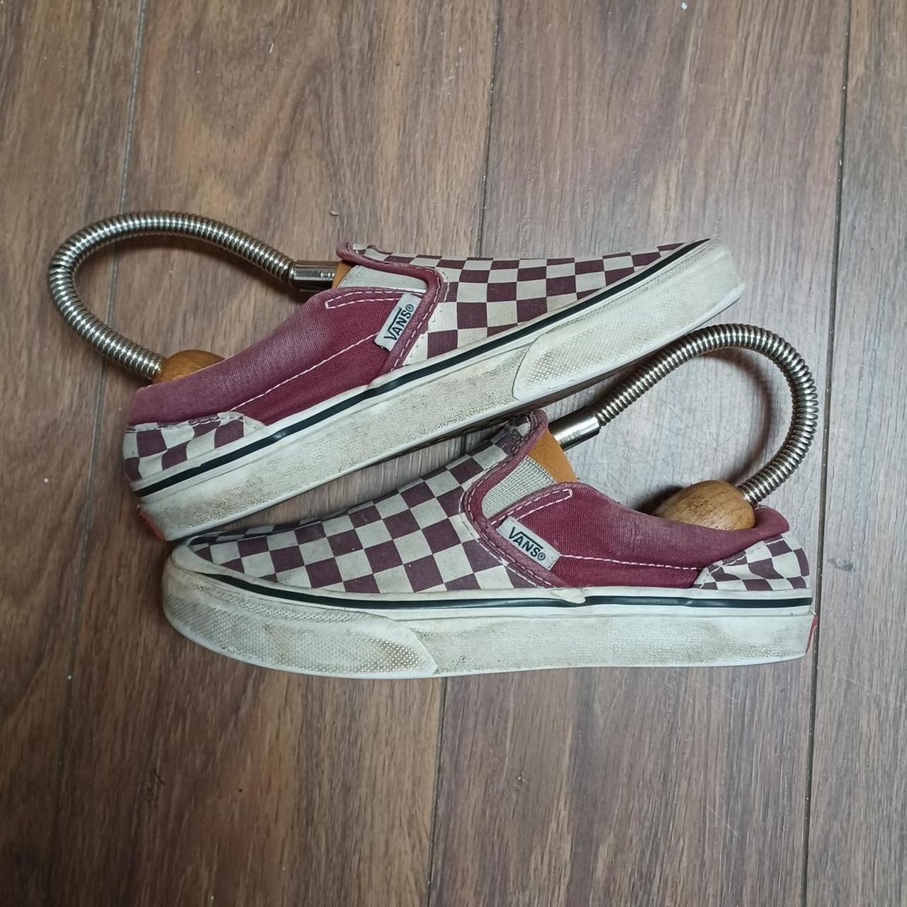 Vans Old Skool Trainer Red Checkered UK2 Low Kids. Depop