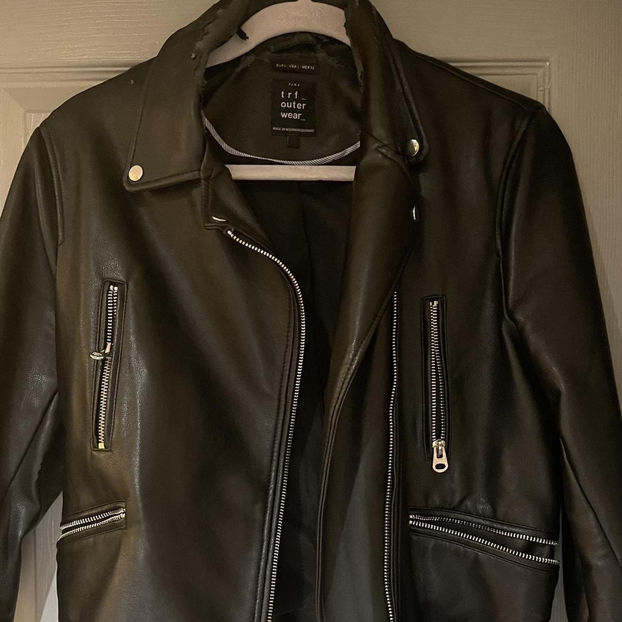 Vintage Zara Leather Jacket. Good Condition,... - Depop