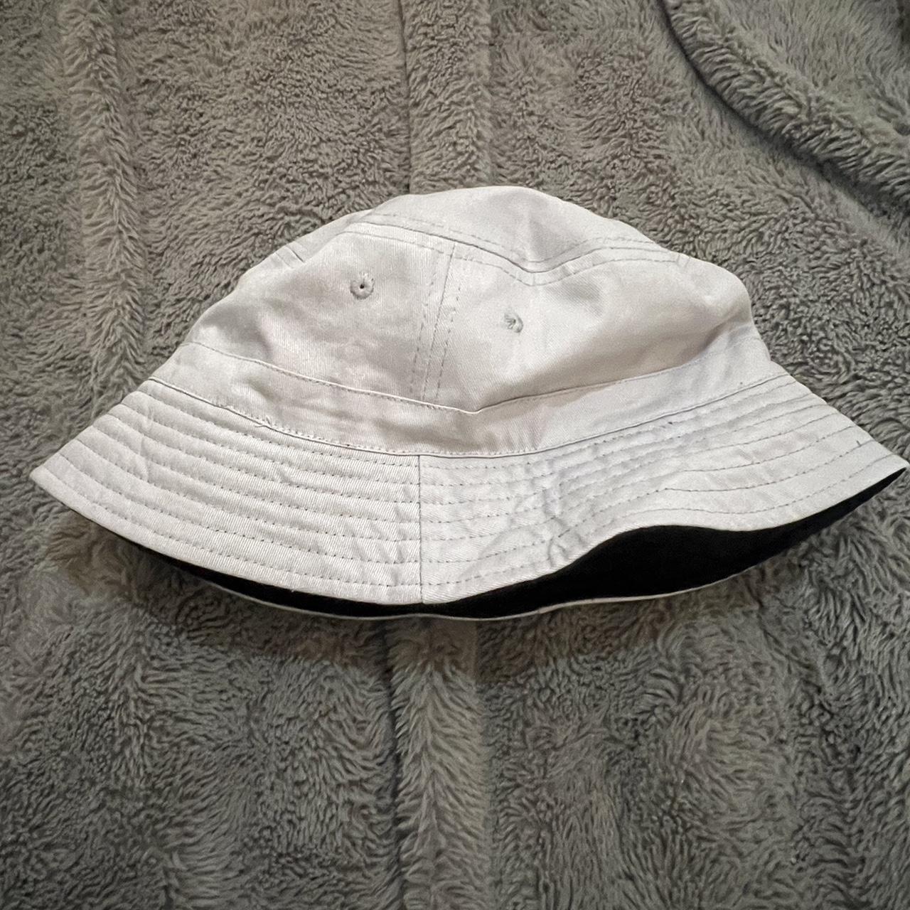 reversible black and grey bucket hat • in great... - Depop